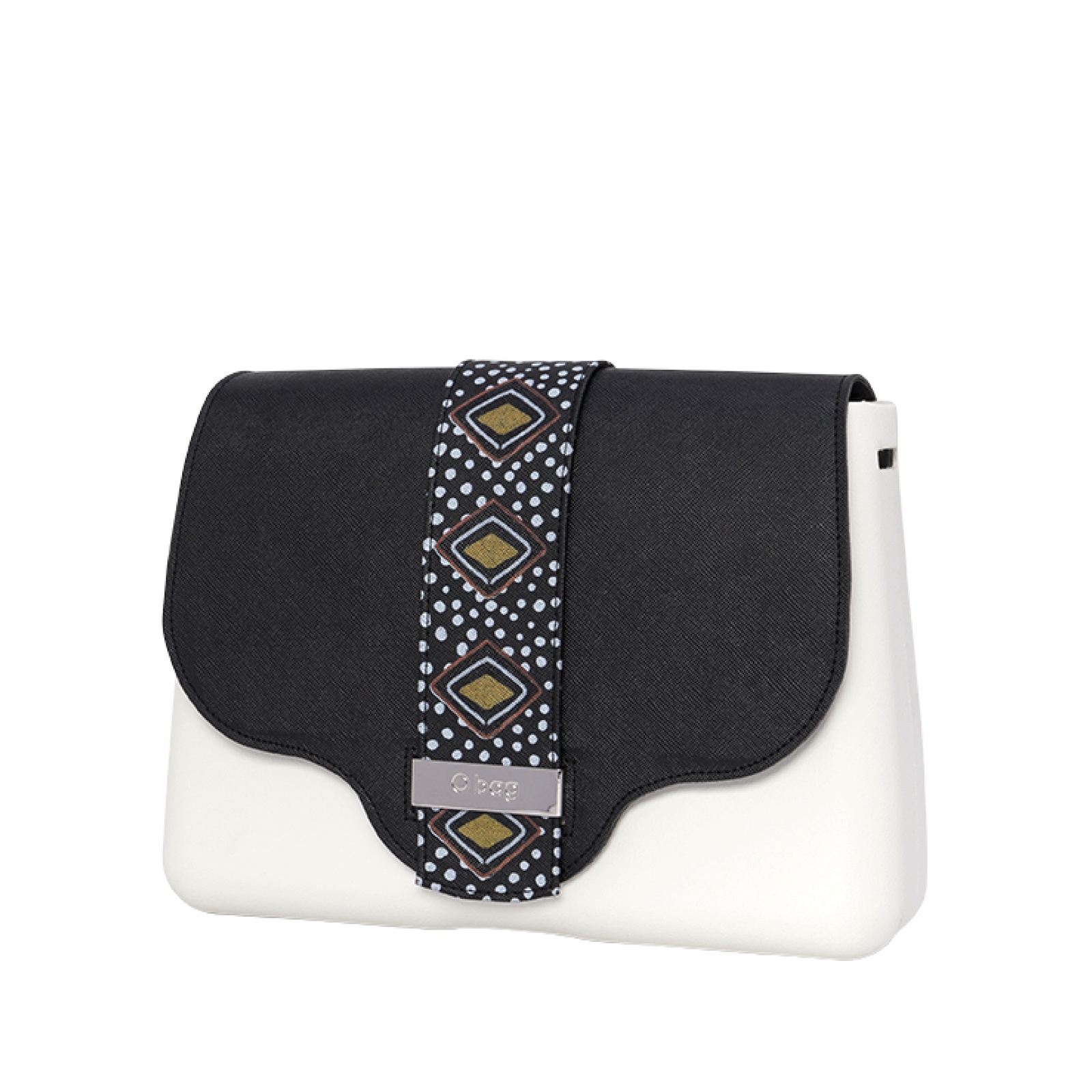 O Bag Glam Flap Masai Print Saffiano Eco Leather – Brick/Black
