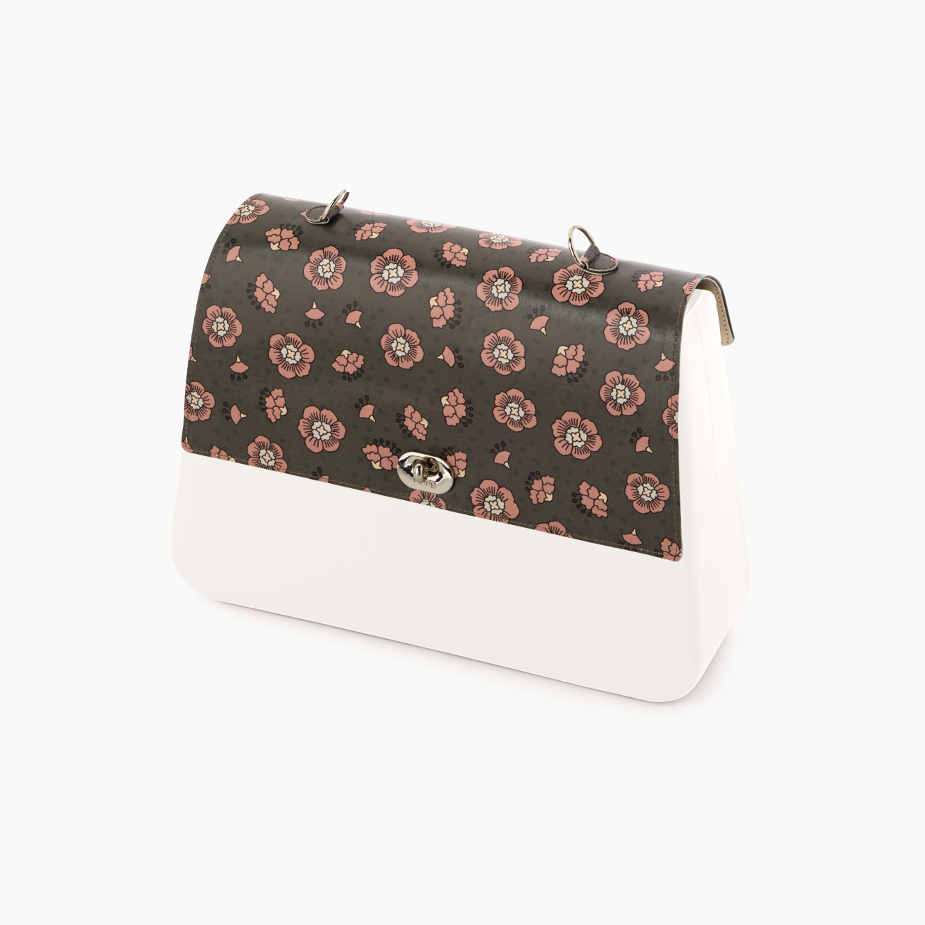 O Bag Queen Flap with Pocket Dianthus Print Eco Leather