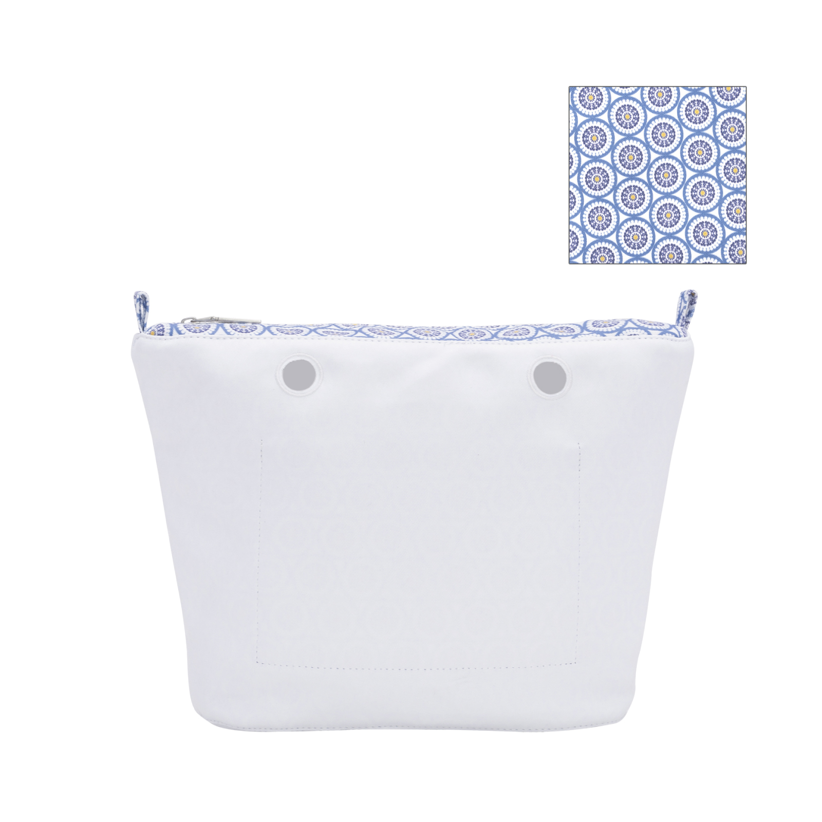 O Bag Mini Insert Zip Up Switch Mediterranean Circles Print Fabric – Cobalt