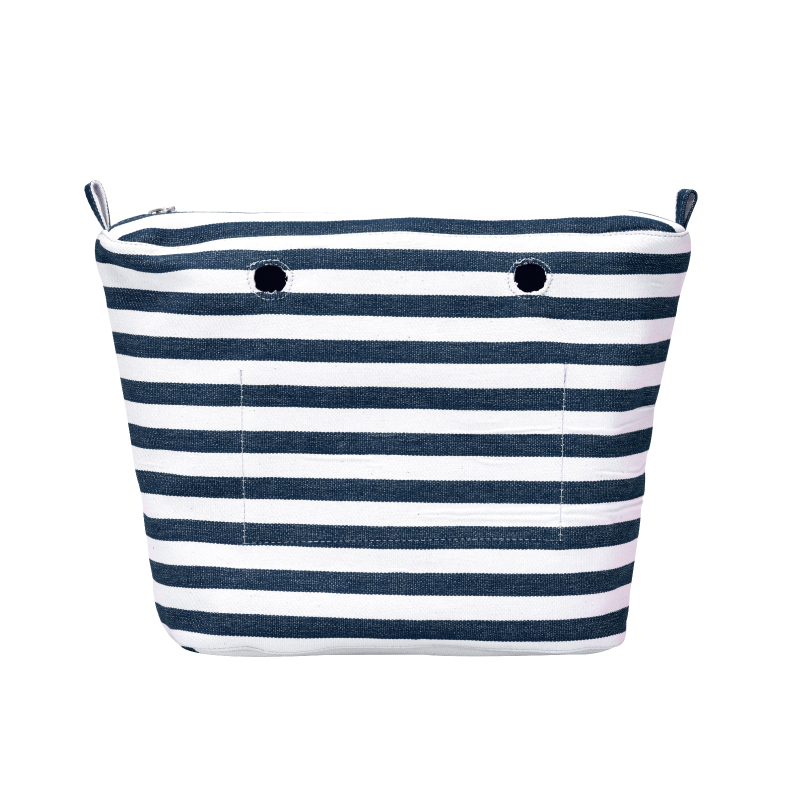 O Bag Mini Insert Zip Up Broad Striped Deauville Fabric