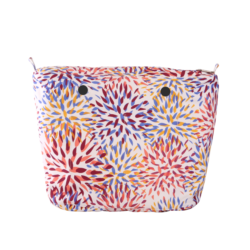 O Bag Mini Insert Zip Up Fireworks Fabric – Multicolour