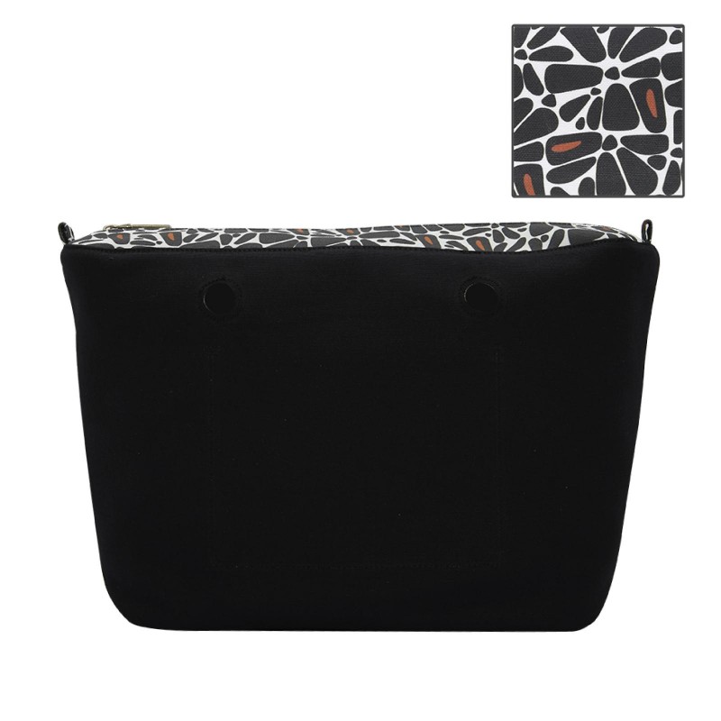 O Bag Urban Insert Zip Up Switch Stones Print Fabric – Brick/Black