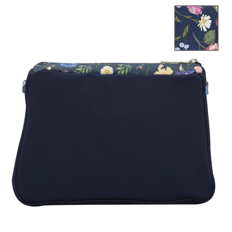 O Bag Glam Insert Zip Up Switch Mini Botanical Print Fabric – Navy Blue