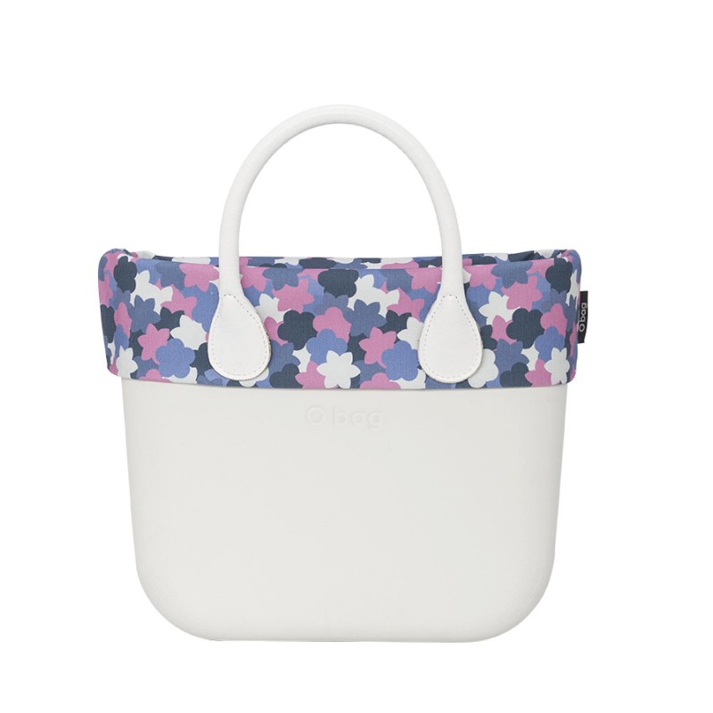 O Bag Mini Trim Flower Camouflage Print Fabric – Cobalt