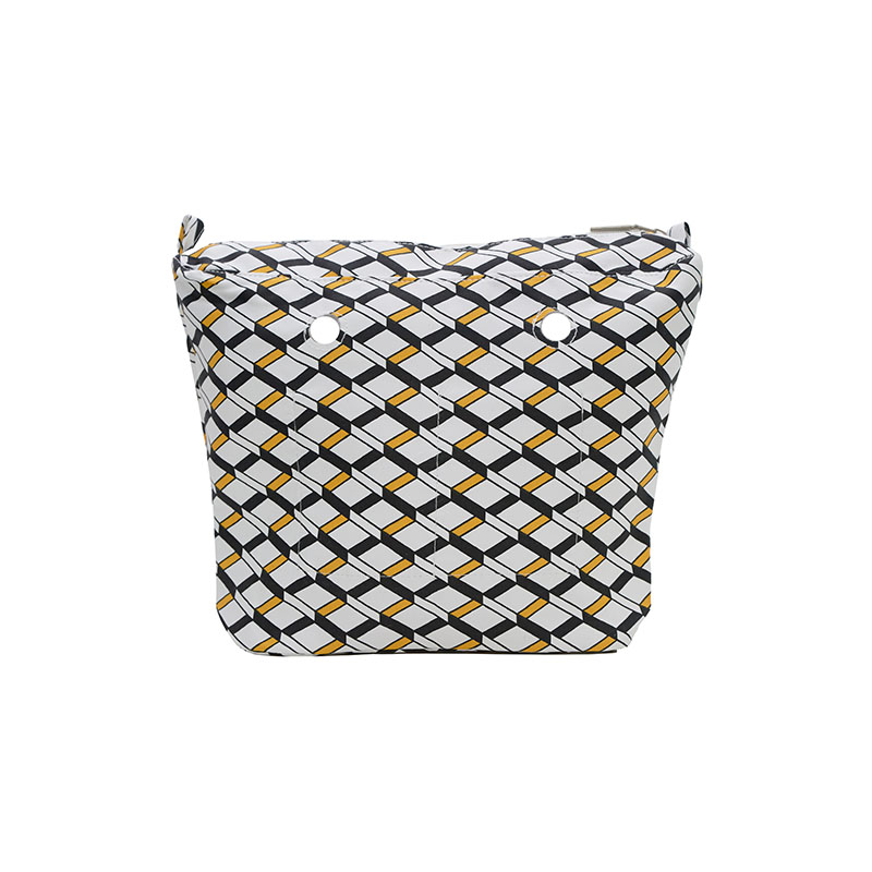 O Bag Mini Insert Zip Up New York Rhombus Fabric – Yellow