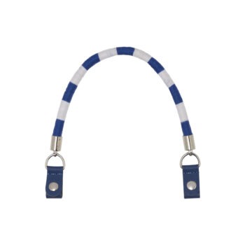 Handles Short Micro with Clips Striped Bicolour Fabric - Cobalt