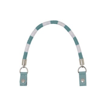 Handles Short Micro with Clips Striped Bicolour Fabric - Turquoise