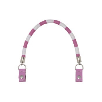 Handles Short Micro with Clips Striped Bicolour Fabric - Pink