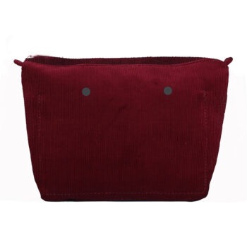 O Bag Urban Insert Zip Up Cotton Corduroy Fabric Red