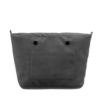 O Bag Urban Insert Zip Up Solid Colour Microfibre Anthracite