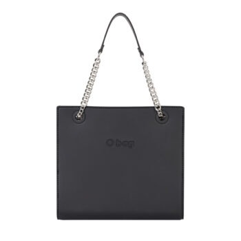 O Bag Double Black with Black ‘T’ Chain Short