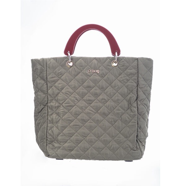 Complete Bag | O Bag Market Quilted Military with Opaque Plex Short Handles
