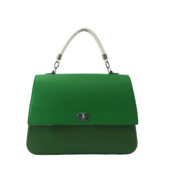 Complete Bag | O Bag Queen English Green with English Green Flap & White/Black Tubular Short Handles