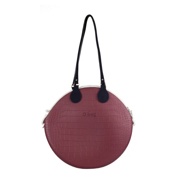 Complete Bag | O Bag Twist Mini Coco Burgundy with Latte Insert & Navy Blue Long Handles