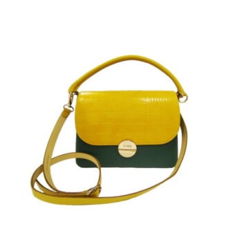 O bag Glam Forest Green with Curry Flap & Curry Shoulder Strap