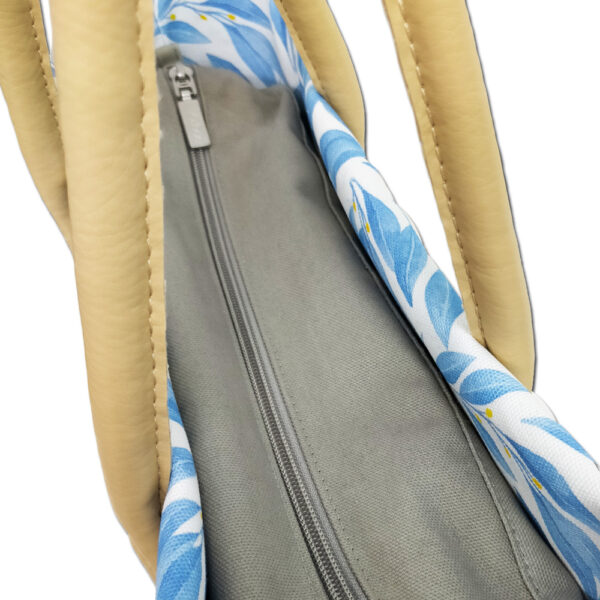 O Bag Broom with Cobalt Trim Grey Canvas Insert Natural Textured Long Handles BAGCR001PCS042106002 2