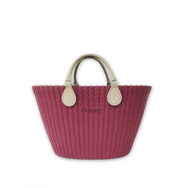 Complete Bag | O Bag Knit Burgundy with Sand Tubular Hooks Short Handles