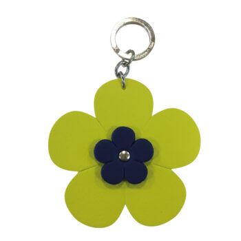Bag Accessory Keyholder with Double Flower