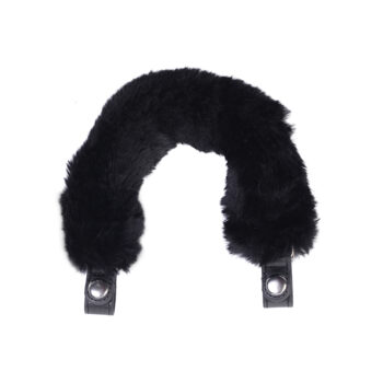 Handles Short Tubular with Clips Faux Lapin Rex Fur Black HLESAD01FAS09055C002