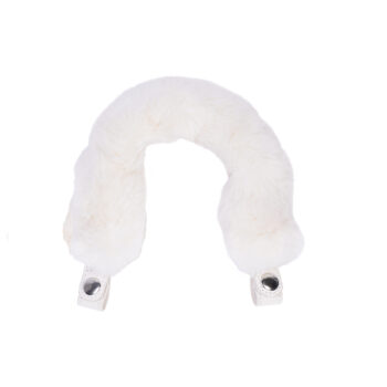 Handles Short Tubular with Clips Faux Lapin Rex Fur White HLESAD01FAS09008C002