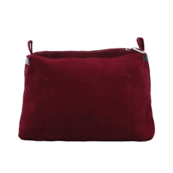 O Bag Glam Insert Zip Up Cotton Corduroy Fabric Burgundy OBAGS034TESR10180000