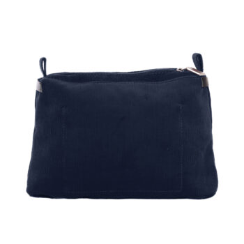 O Bag Glam Insert Zip Up Cotton Corduroy Fabric Navy Blue OBAGS034TESR10170000