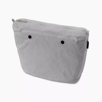 O Bag Insert Zip Up Canvas Fabric Grey OBAGS001TES010390000