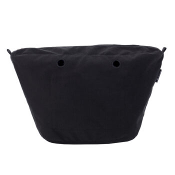 O Bag Knit Insert Zip Up Canvas Fabric Black OBAGS031TES010550000