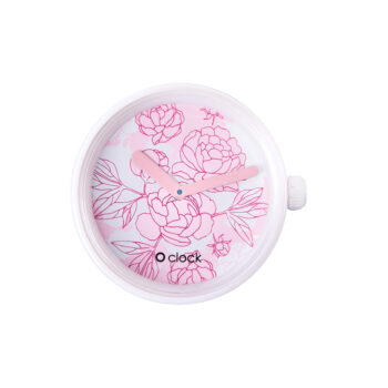 O Clock Dial Graphic Pink Flower OCLKD001MES051470000