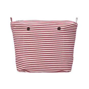 O Bag Insert Zip Up Narrow Striped Deauville Fabric