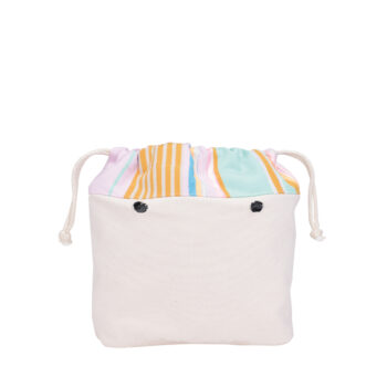 O Bag Mini Insert Drawstring Mixed Tropical Lines Fabric