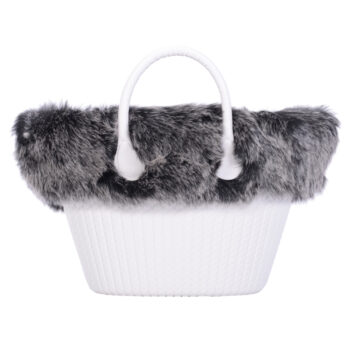 O Bag Knit Mini Trim Faux Fox Fur