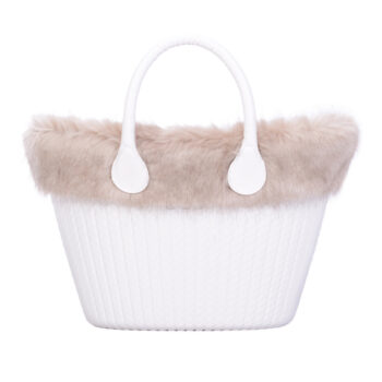 O Bag Knit Mini Trim Faux Vulpecula Fur