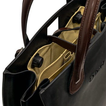 Complete Bag | O Square Black with Dark Brown Short Raindrop & Shoulder Strap